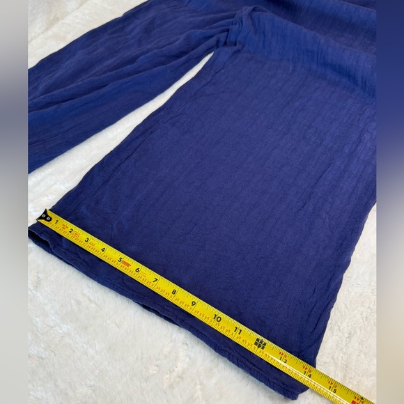 Knox Rose Boho Chic Navy Blue w/ White Floral Embroidery V-Neck Comfy Jumpsuit - Picture 15 of 15